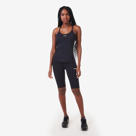 Short Deportivo Para Mujer Fila Flow Elastic - Negro/Negro — BTU Store