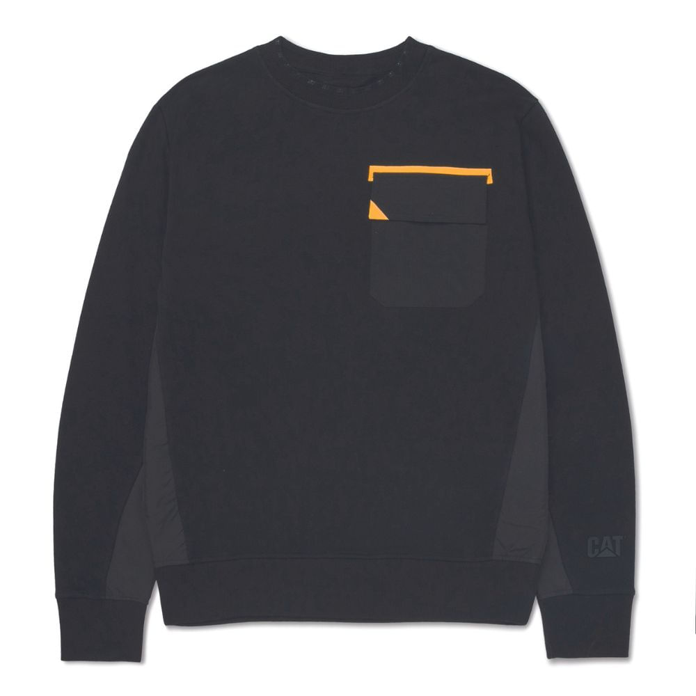 Polera Cat Id Crewneck Negro para Hombre Caterpillar Coliseum